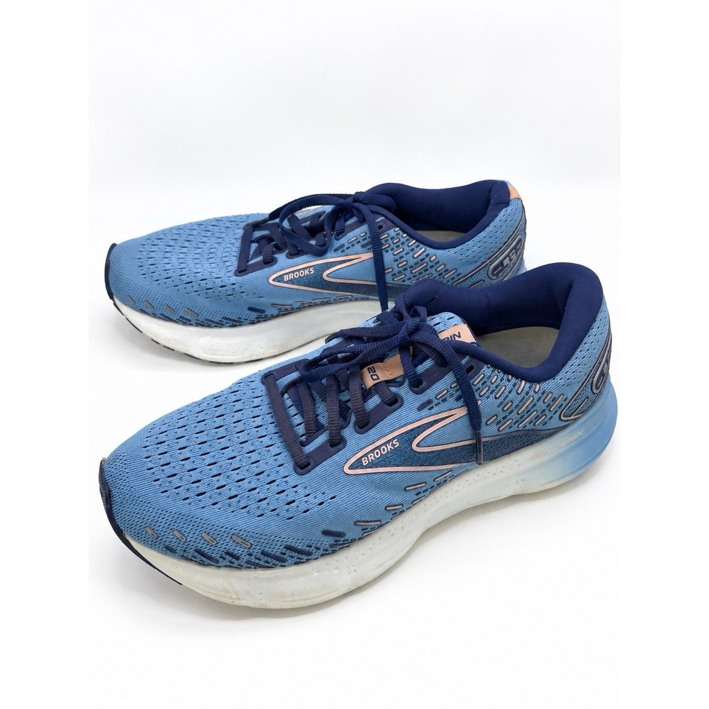 Brooks Glycerin 20 Women's Size 10 Blue Peach White Running Shoes 1203691B478